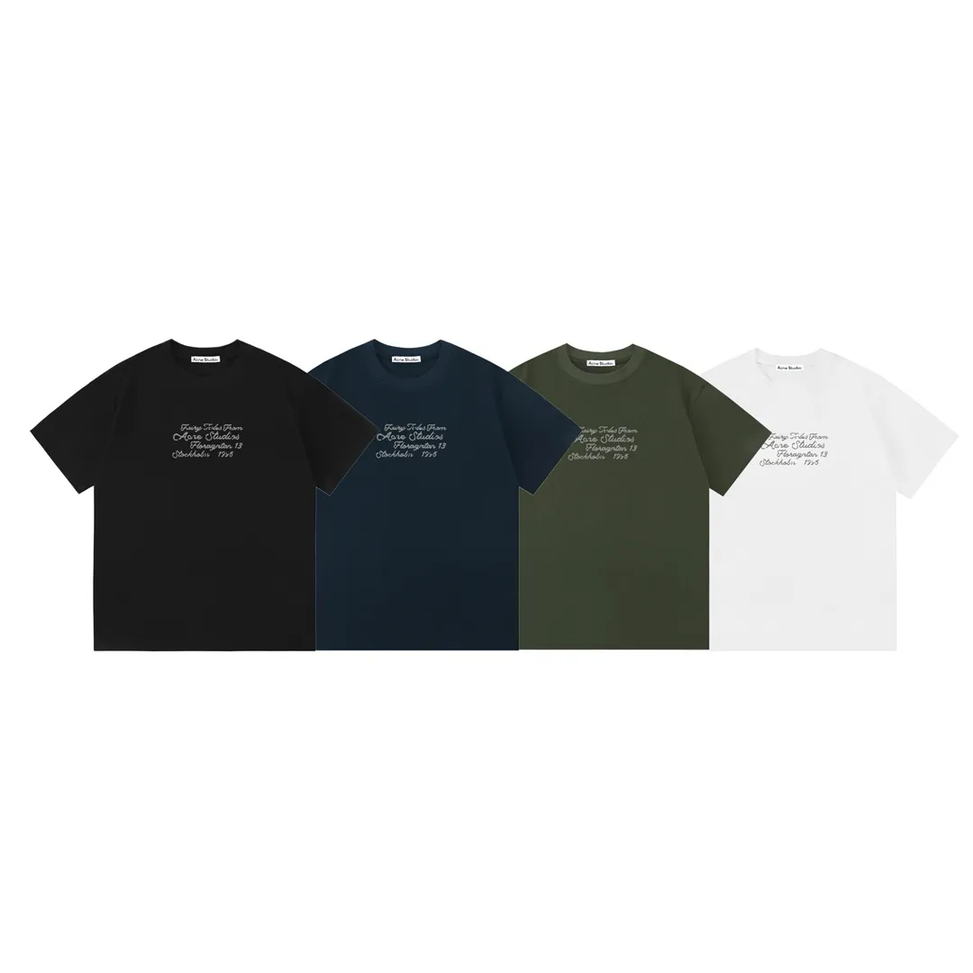 Acne Studios New Arrival logo Same Style t 100％ 32 ：White Size：XS S M L
